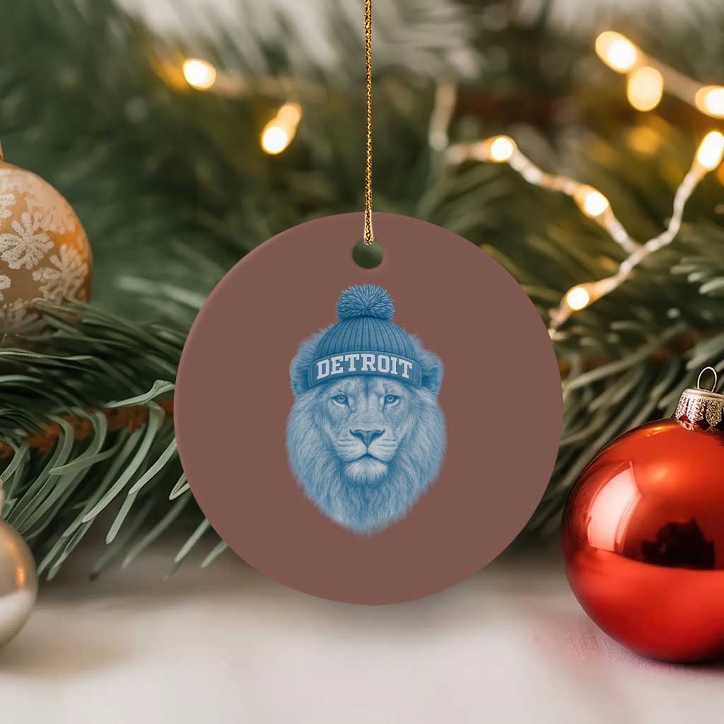 Detroit Football Ceramic Ornament Retro Lions Mascot Sport Fan - Wonder Print Shop