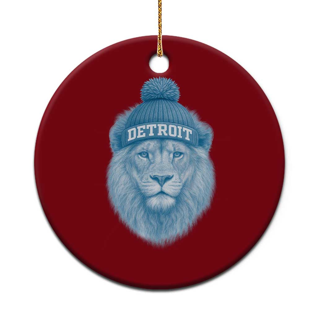 Detroit Football Ceramic Ornament Retro Lions Mascot Sport Fan - Wonder Print Shop