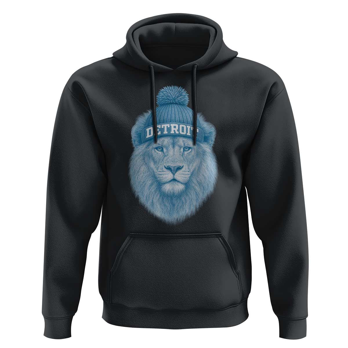 Detroit Football Hoodie Retro Lions Mascot Sport Fan - Wonder Print Shop