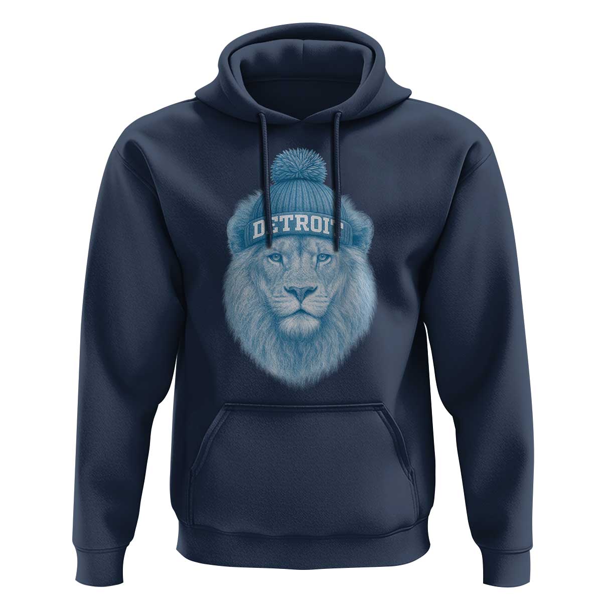 Detroit Football Hoodie Retro Lions Mascot Sport Fan - Wonder Print Shop