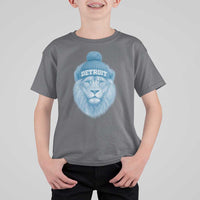 Detroit Football T Shirt For Kid Retro Lions Mascot Sport Fan - Wonder Print Shop