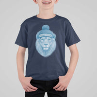 Detroit Football T Shirt For Kid Retro Lions Mascot Sport Fan - Wonder Print Shop