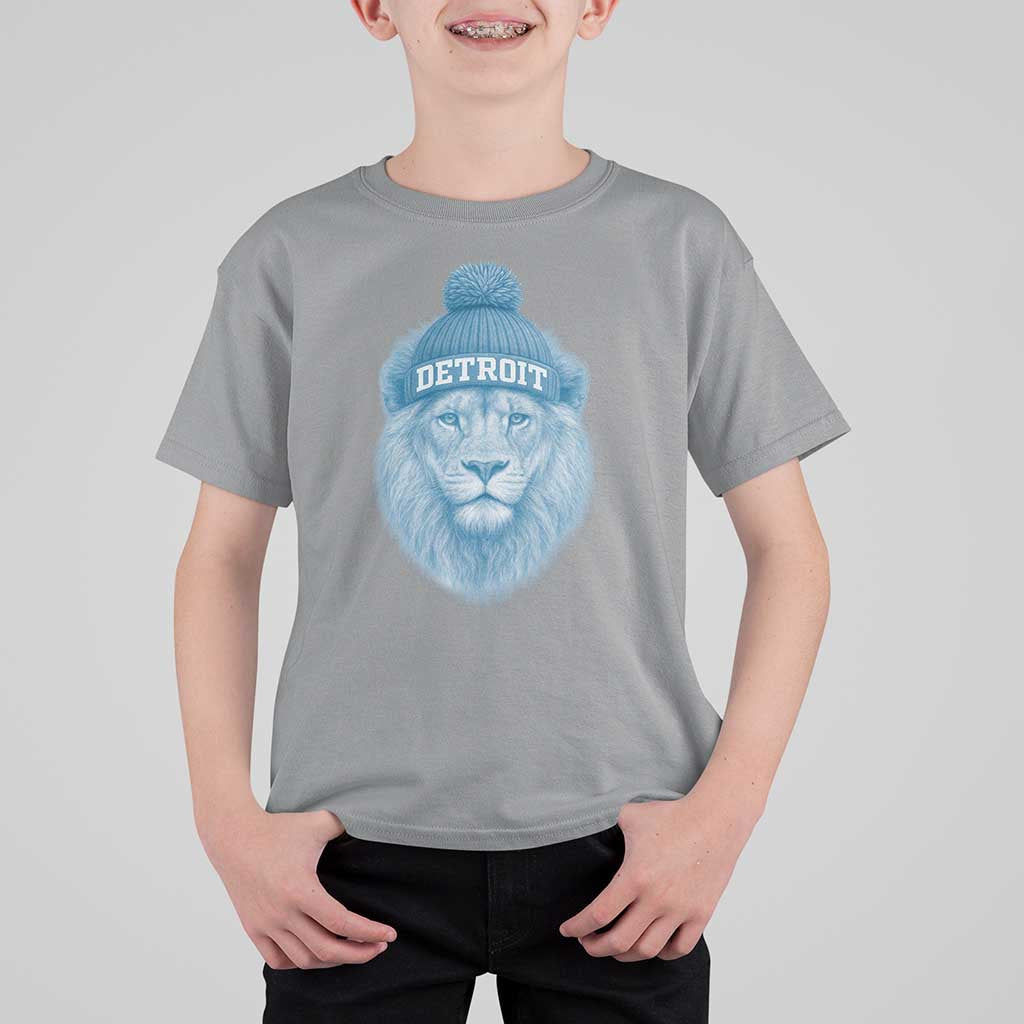 Detroit Football T Shirt For Kid Retro Lions Mascot Sport Fan - Wonder Print Shop