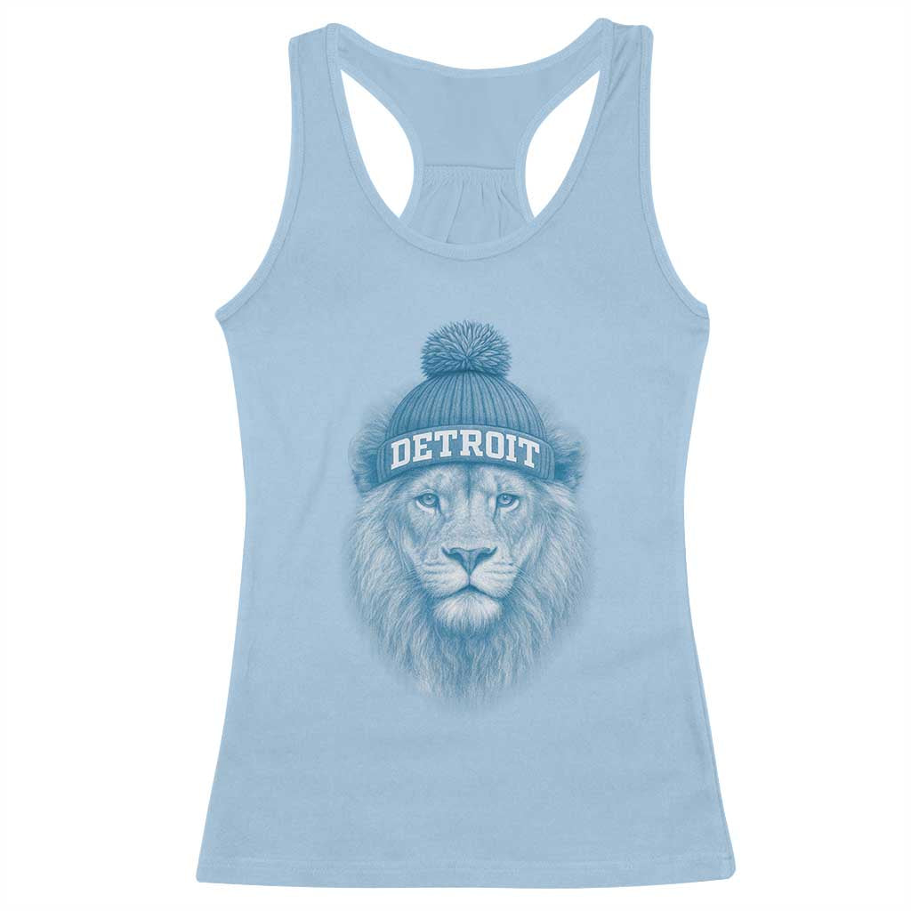 Detroit Football Racerback Tank Top Retro Lions Mascot Sport Fan - Wonder Print Shop