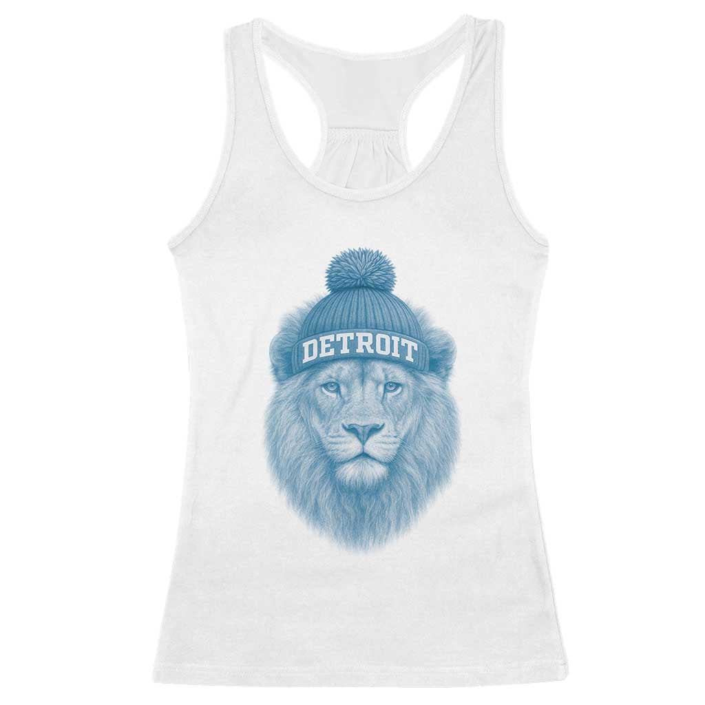 Detroit Football Racerback Tank Top Retro Lions Mascot Sport Fan - Wonder Print Shop