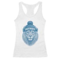 Detroit Football Racerback Tank Top Retro Lions Mascot Sport Fan - Wonder Print Shop