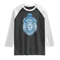 Detroit Football Raglan Shirt Retro Lions Mascot Sport Fan - Wonder Print Shop
