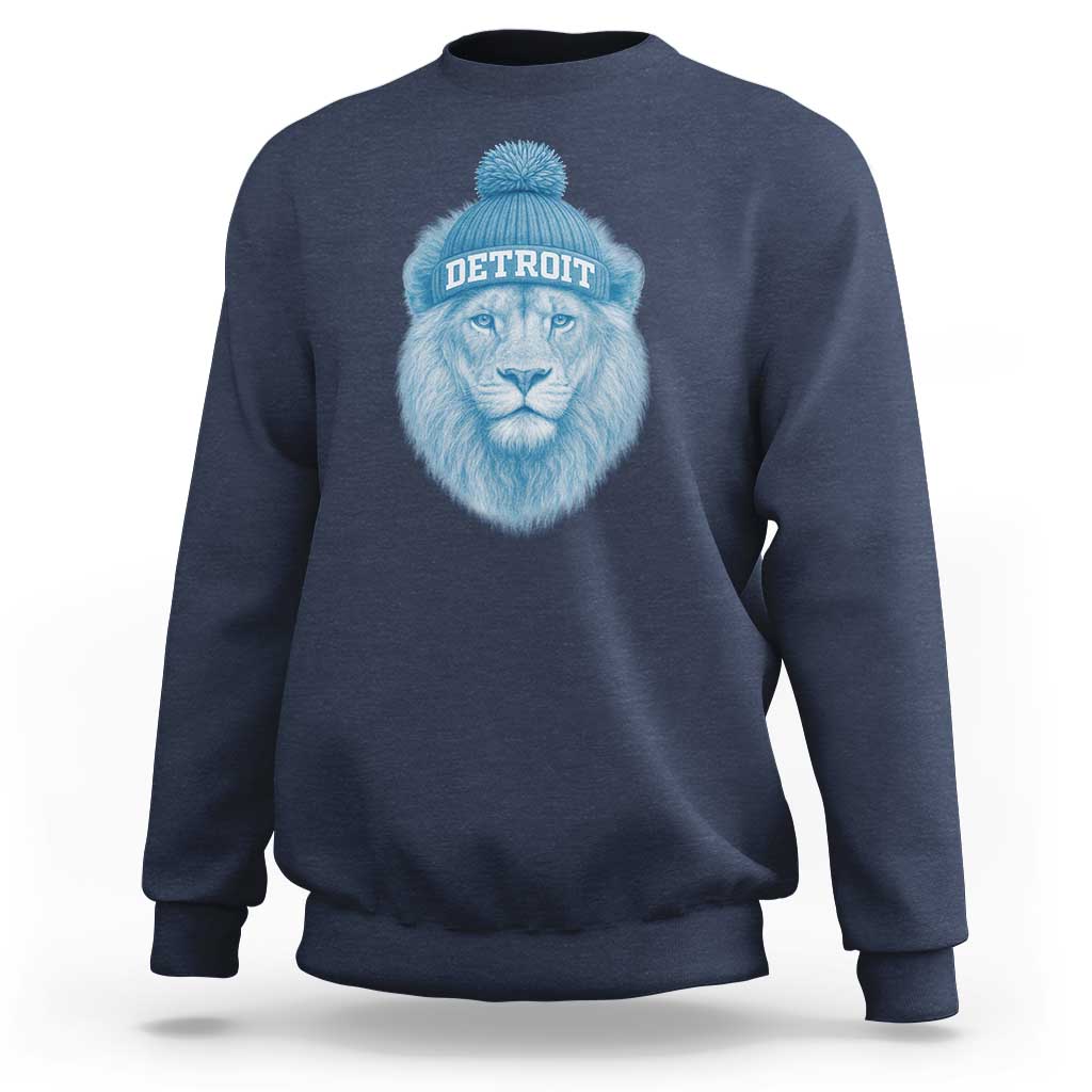 Detroit Football Sweatshirt Retro Lions Mascot Sport Fan - Wonder Print Shop