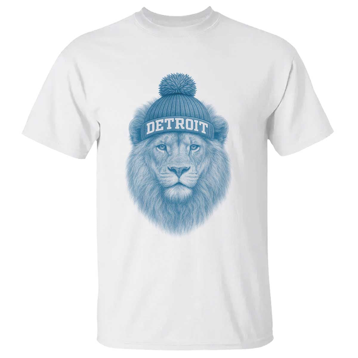 Detroit Football T Shirt Retro Lions Mascot Sport Fan - Wonder Print Shop