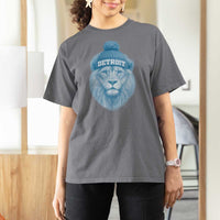 Detroit Football T Shirt For Women Retro Lions Mascot Sport Fan - Wonder Print Shop