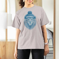 Detroit Football T Shirt For Women Retro Lions Mascot Sport Fan - Wonder Print Shop