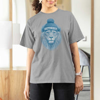 Detroit Football T Shirt For Women Retro Lions Mascot Sport Fan - Wonder Print Shop