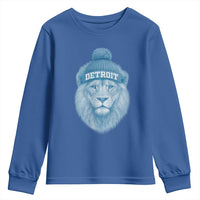 Detroit Football Youth Sweatshirt Retro Lions Mascot Sport Fan - Wonder Print Shop