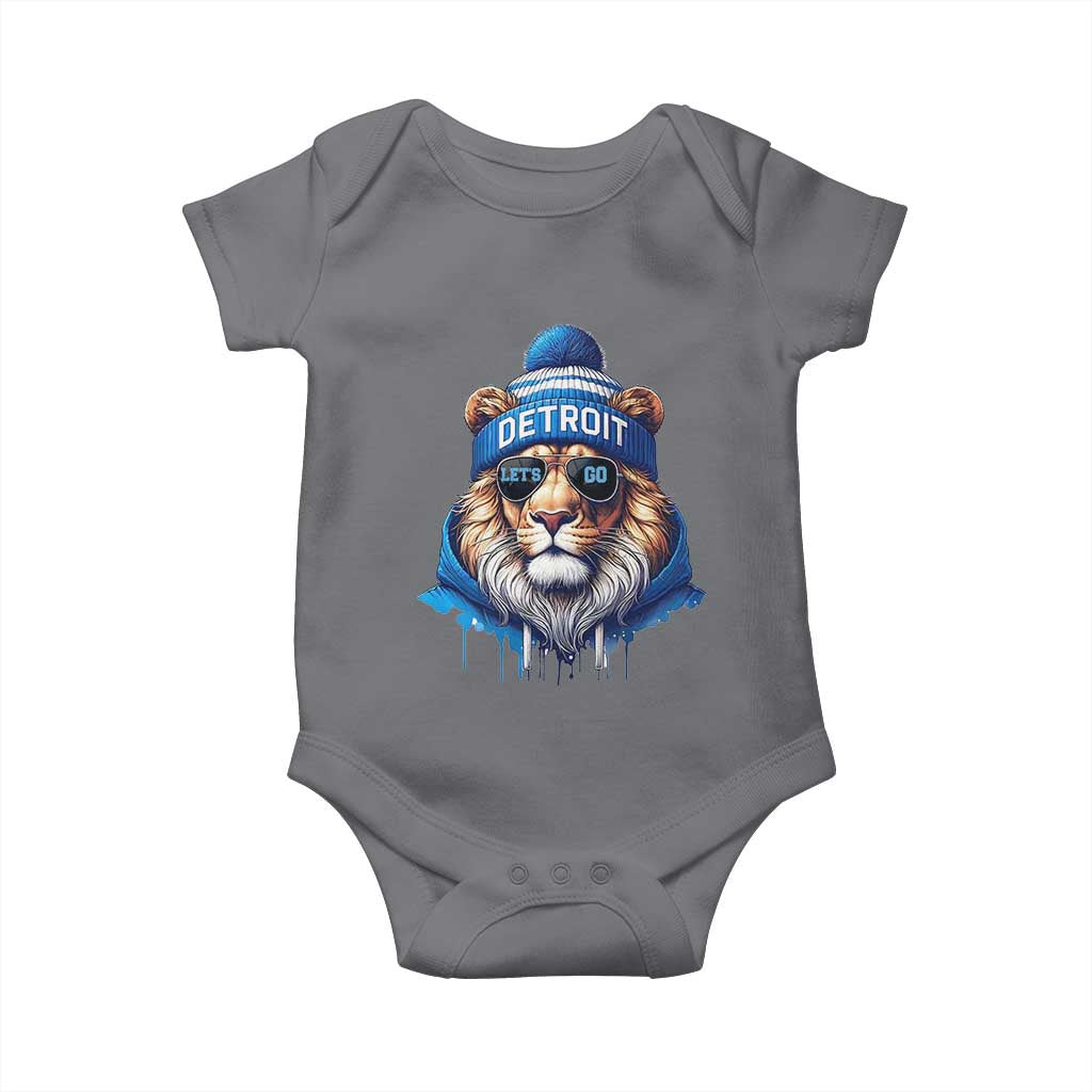 Lion Lovers Baby Onesie Wearing Glasses Sunday Detroit Fan Apparel