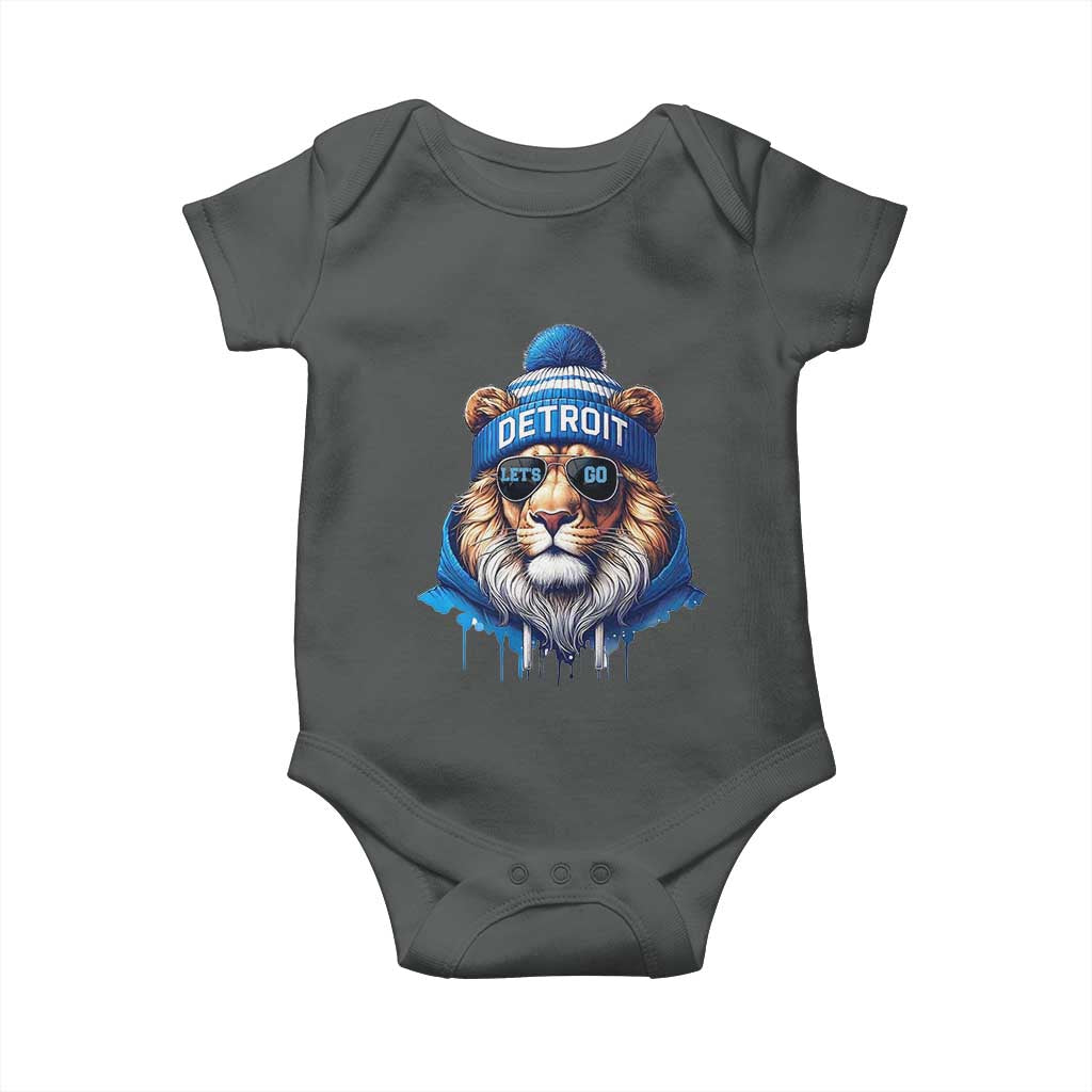 Lion Lovers Baby Onesie Wearing Glasses Sunday Detroit Fan Apparel