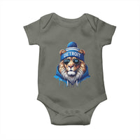 Lion Lovers Baby Onesie Wearing Glasses Sunday Detroit Fan Apparel