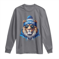 Lion Lovers Long Sleeve Shirt Wearing Glasses Sunday Detroit Fan Apparel