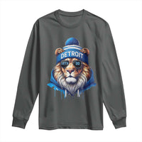 Lion Lovers Long Sleeve Shirt Wearing Glasses Sunday Detroit Fan Apparel