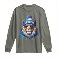 Lion Lovers Long Sleeve Shirt Wearing Glasses Sunday Detroit Fan Apparel