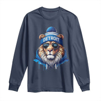 Lion Lovers Long Sleeve Shirt Wearing Glasses Sunday Detroit Fan Apparel