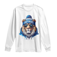 Lion Lovers Long Sleeve Shirt Wearing Glasses Sunday Detroit Fan Apparel