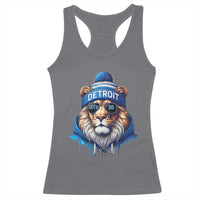 Lion Lovers Racerback Tank Top Wearing Glasses Sunday Detroit Fan Apparel