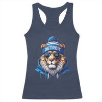 Lion Lovers Racerback Tank Top Wearing Glasses Sunday Detroit Fan Apparel