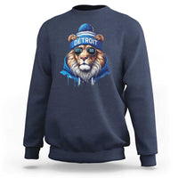 Lion Lovers Sweatshirt Wearing Glasses Sunday Detroit Fan Apparel - Wonder Print Shop