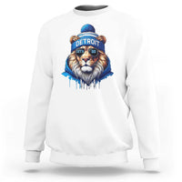 Lion Lovers Sweatshirt Wearing Glasses Sunday Detroit Fan Apparel - Wonder Print Shop