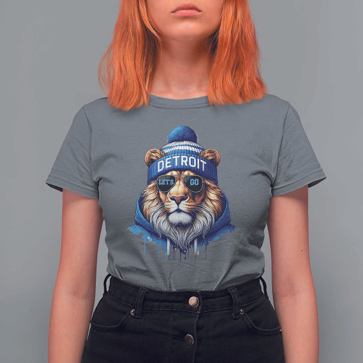 Lion Lovers T Shirt For Women Wearing Glasses Sunday Detroit Fan Apparel - Wonder Print Shop