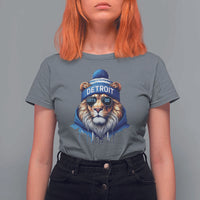 Lion Lovers T Shirt For Women Wearing Glasses Sunday Detroit Fan Apparel - Wonder Print Shop
