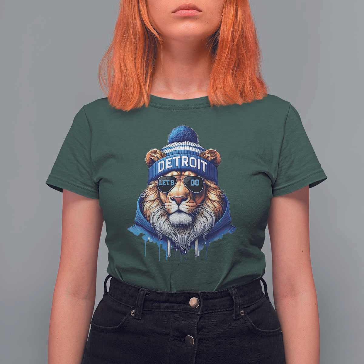 Lion Lovers T Shirt For Women Wearing Glasses Sunday Detroit Fan Apparel - Wonder Print Shop