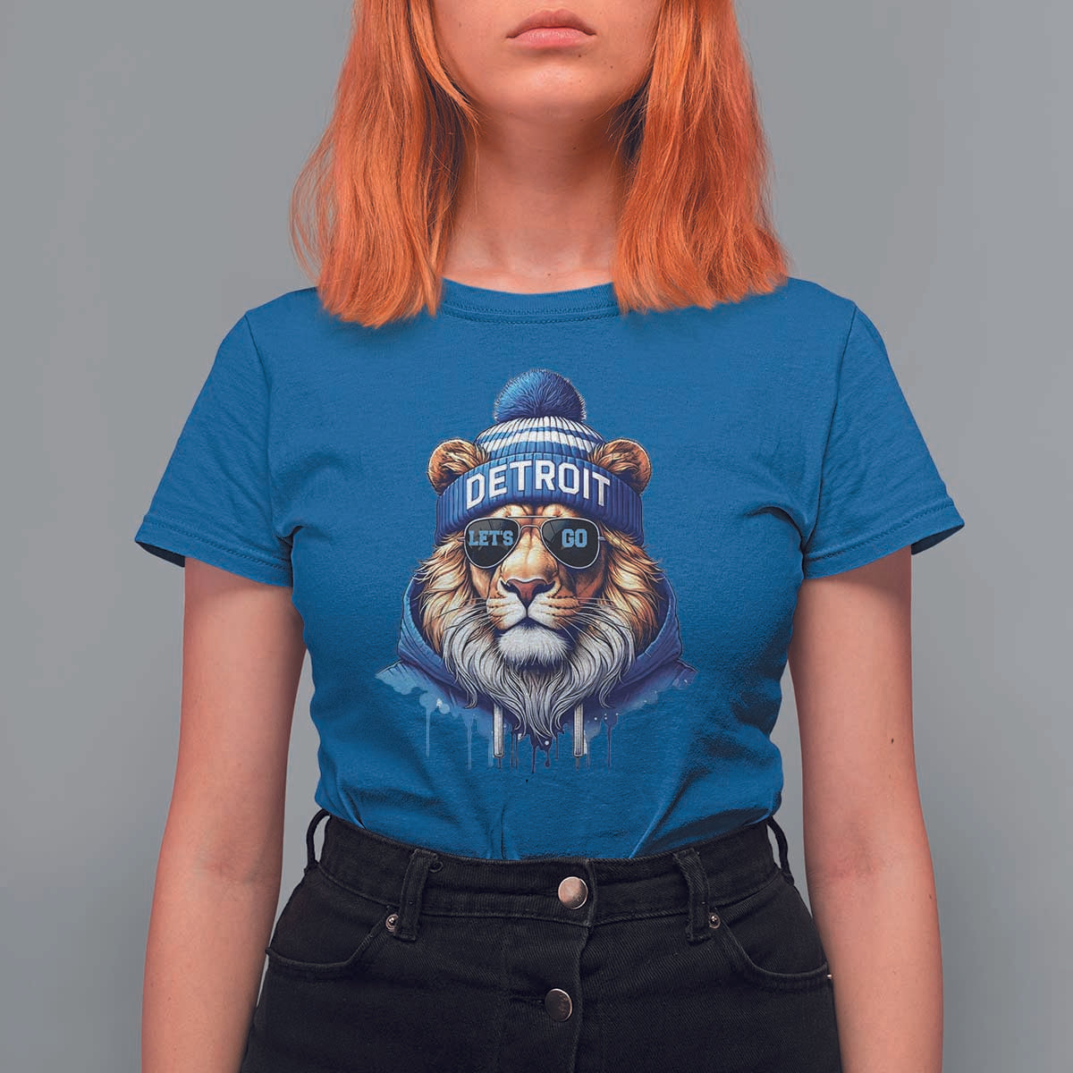 Lion Lovers T Shirt For Women Wearing Glasses Sunday Detroit Fan Apparel - Wonder Print Shop