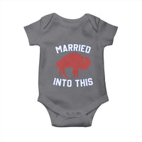 Married Into This Buffalo Baby Onesie Vintage Sport Mafia Wife Wedding Gifts - Wonder Print Shop