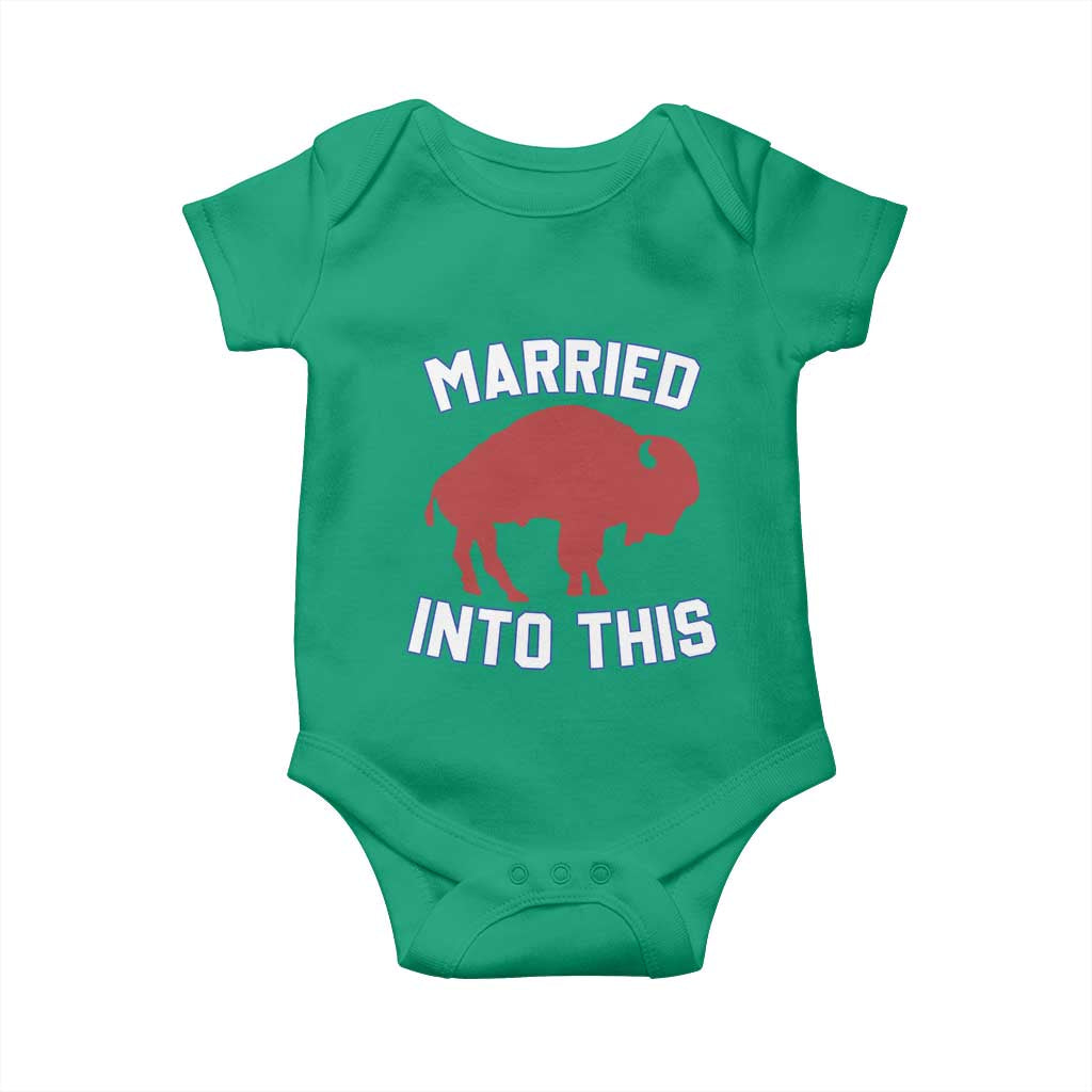 Married Into This Buffalo Baby Onesie Vintage Sport Mafia Wife Wedding Gifts - Wonder Print Shop