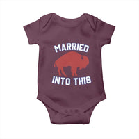 Married Into This Buffalo Baby Onesie Vintage Sport Mafia Wife Wedding Gifts - Wonder Print Shop