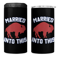 Married Into This Buffalo 4 in 1 Can Cooler Tumbler Vintage Sport Mafia Wife Wedding Gifts - Wonder Print Shop