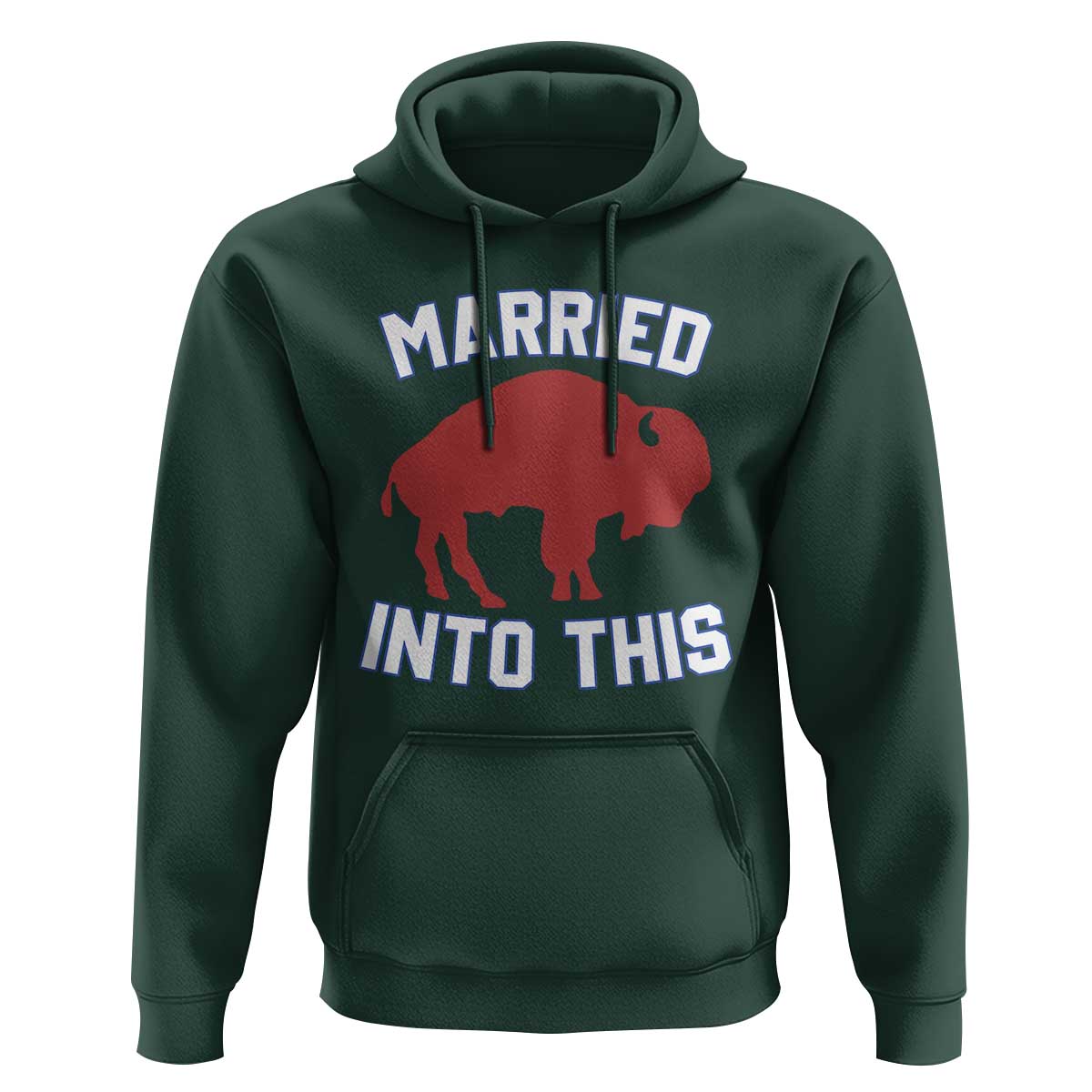Married Into This Buffalo Hoodie Vintage Sport Mafia Wife Wedding Gifts - Wonder Print Shop
