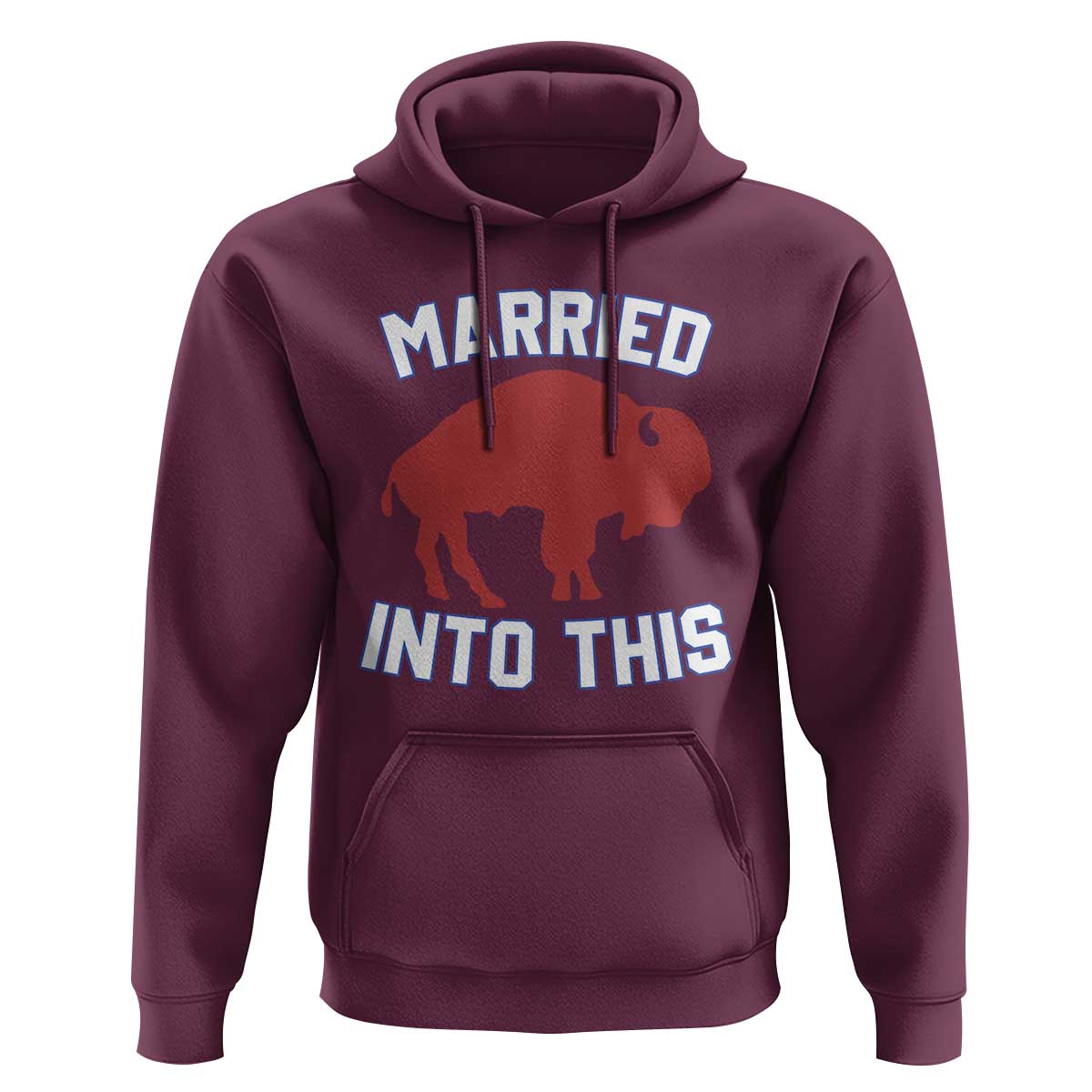 Married Into This Buffalo Hoodie Vintage Sport Mafia Wife Wedding Gifts - Wonder Print Shop