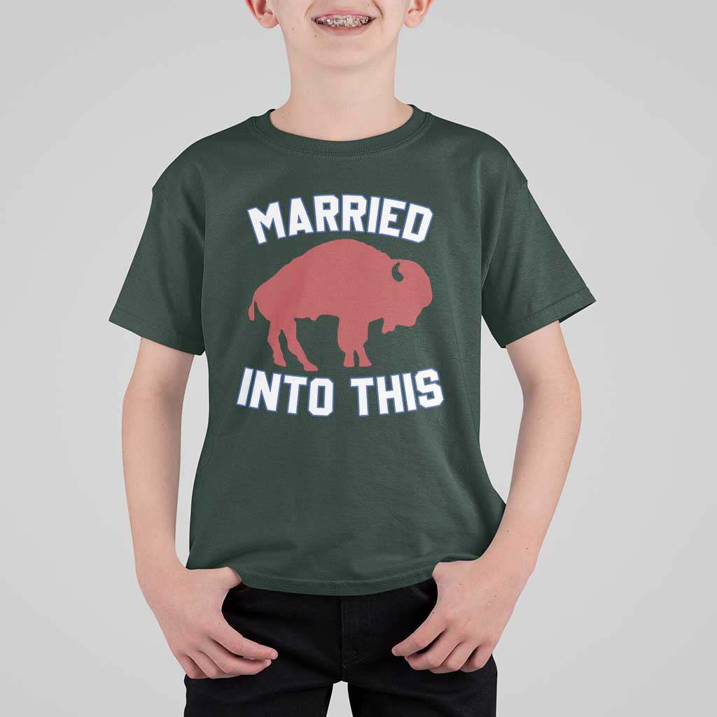 Married Into This Buffalo T Shirt For Kid Vintage Sport Mafia Wife Wedding Gifts - Wonder Print Shop