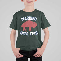 Married Into This Buffalo T Shirt For Kid Vintage Sport Mafia Wife Wedding Gifts - Wonder Print Shop