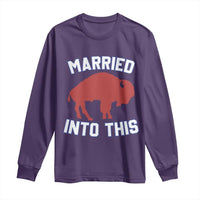 Married Into This Buffalo Long Sleeve Shirt Vintage Sport Mafia Wife Wedding Gifts - Wonder Print Shop