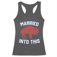 Married Into This Buffalo Racerback Tank Top Vintage Sport Mafia Wife Wedding Gifts - Wonder Print Shop
