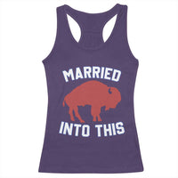 Married Into This Buffalo Racerback Tank Top Vintage Sport Mafia Wife Wedding Gifts - Wonder Print Shop