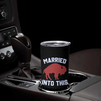 Married Into This Buffalo Tumbler Cup Vintage Sport Mafia Wife Wedding Gifts - Wonder Print Shop