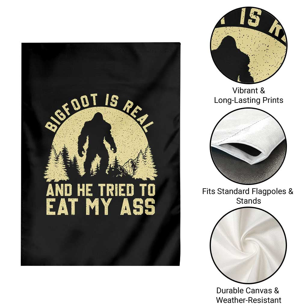 Funny Bigfoot Garden Flag Sasquatch Big Foot Eat My Ass Vintage Cryptid Meme - Wonder Print Shop