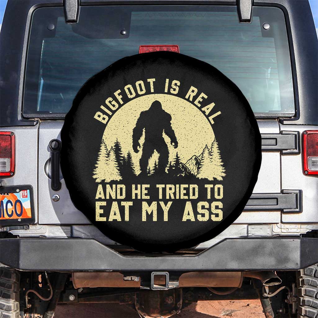Funny Bigfoot Spare Tire Cover Sasquatch Big Foot Eat My Ass Vintage Cryptid Meme - Wonder Print Shop