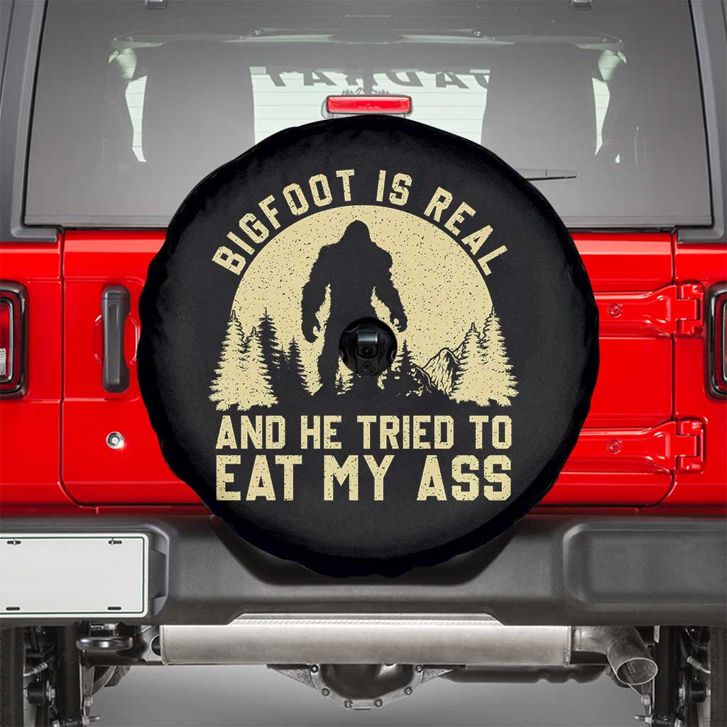 Funny Bigfoot Spare Tire Cover Sasquatch Big Foot Eat My Ass Vintage Cryptid Meme - Wonder Print Shop