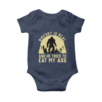 Funny Bigfoot Baby Onesie Sasquatch Big Foot Eat My Ass Vintage Cryptid Meme - Wonder Print Shop