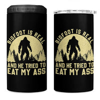 Funny Bigfoot 4 in 1 Can Cooler Tumbler Sasquatch Big Foot Eat My Ass Vintage Cryptid Meme - Wonder Print Shop